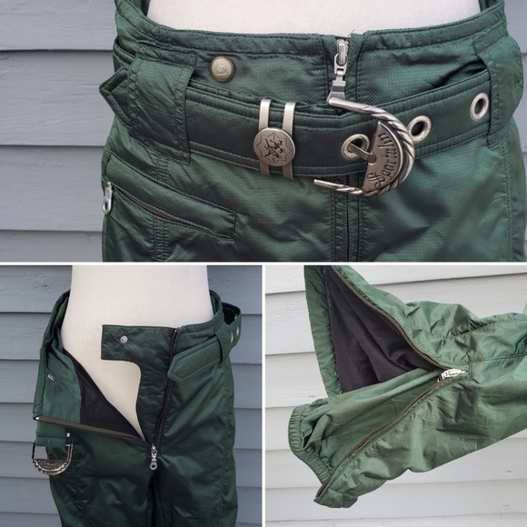 Vintage 90s y2k Sportalm Kitzbuhel Green Ski Pants and Winter Snowboard Jacket - Picture 6 of 9